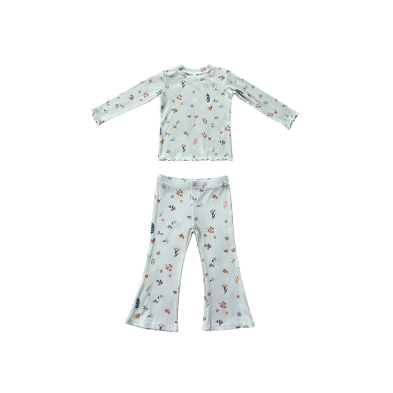 Lettuce Hem Top + Flare Pants Set – Botanical