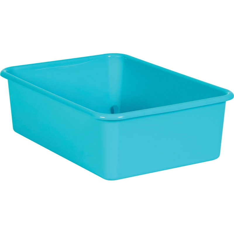 Teal Large Plastic Storage Bin