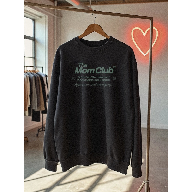The Mom Club Crewneck – Black