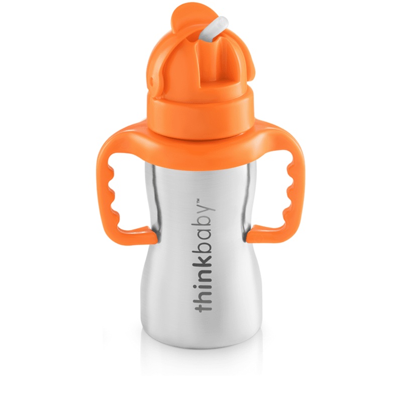 Thinkbaby Thinkster of Steel 9 oz Straw Cup – Orange