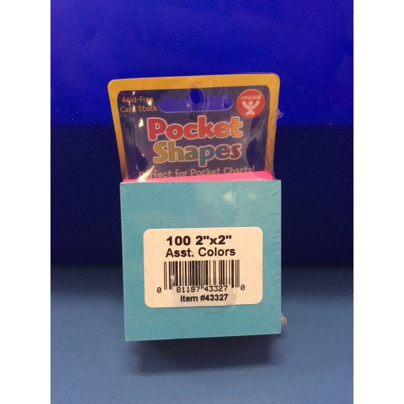 Assorted Color Pocket Cards – 2″ x 2″