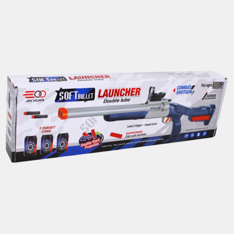 Double Tube Soft Bullet Launcher (Aqua)