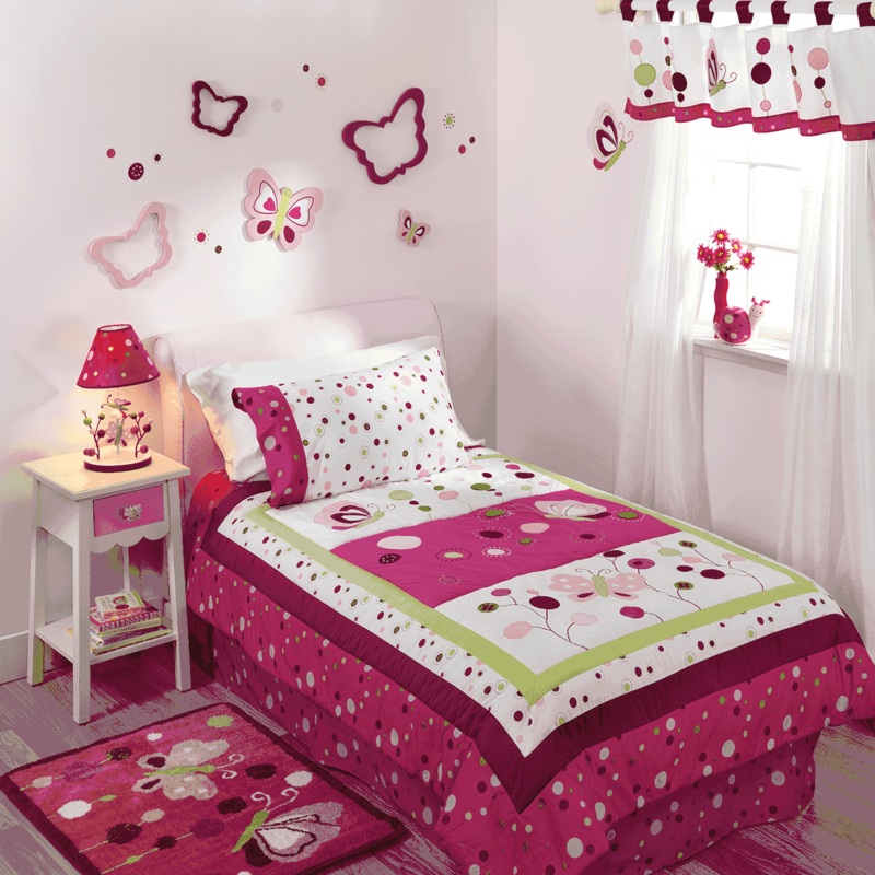 Lambs & Ivy Raspberry Swirl 2 Piece Twin Set