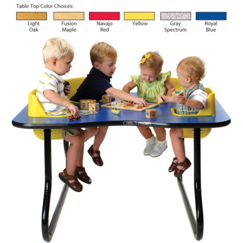 4-Seat Toddler Table, Yellow Table Top with Sand Seats