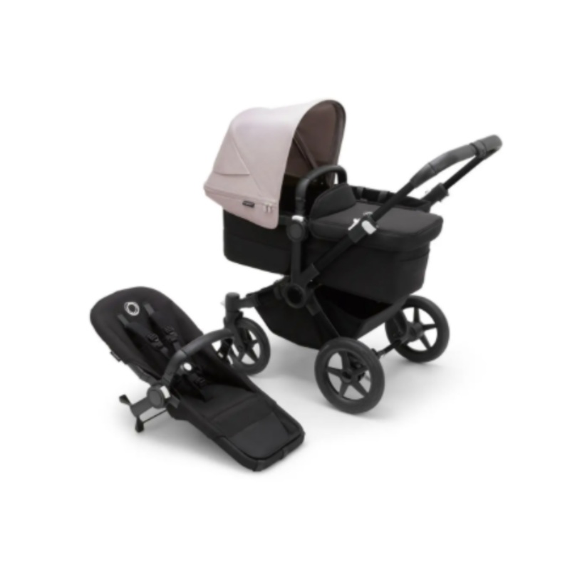 Bugaboo Donkey 5 Mono – Misty White Canopy/Black Fabrics/Black Chassis