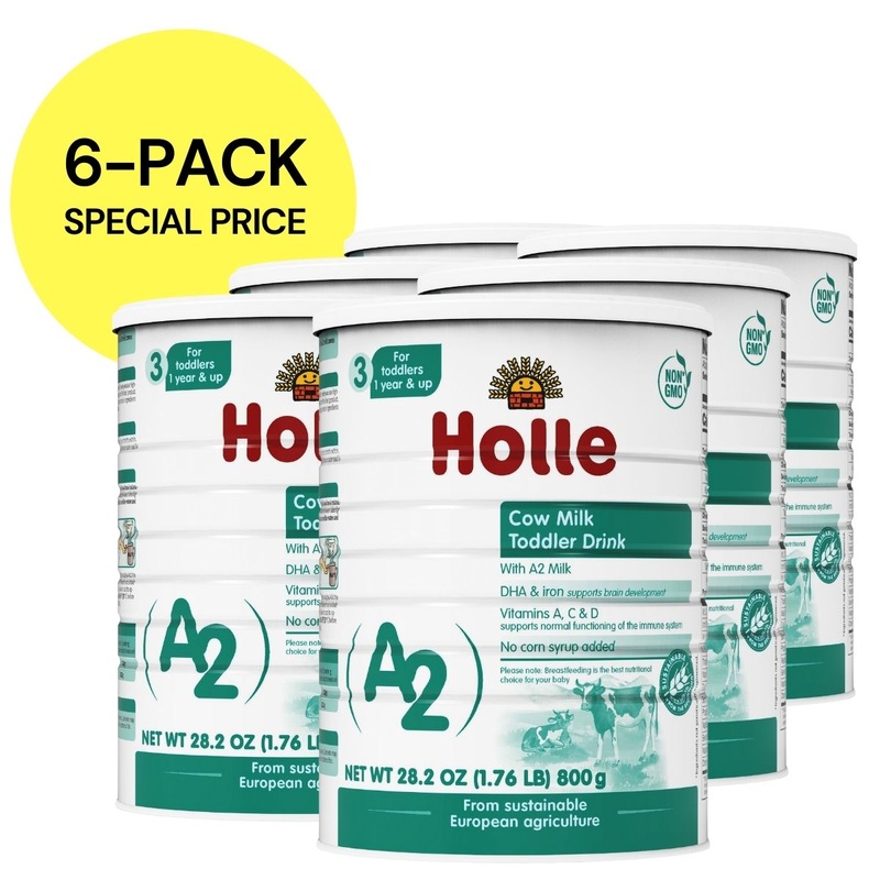 Holle Stage 3: A2 Cow Milk Toddler Drink – Non GMO (28.2oz each, 6 Pack)