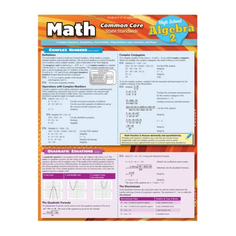 QuickStudy: Math Common Core High School Algebra 2