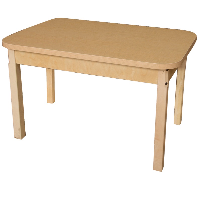 24″ x 48″ Rectangle High Pressure Laminate Table with Hardwood Legs- 22″