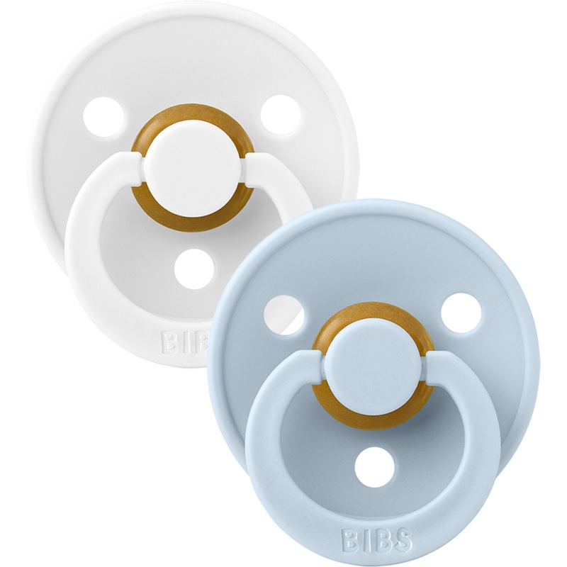 BIBS Color 2-Pack | White/Baby Blue