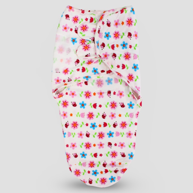 Cotton Baby Swaddle  Off-White Floral