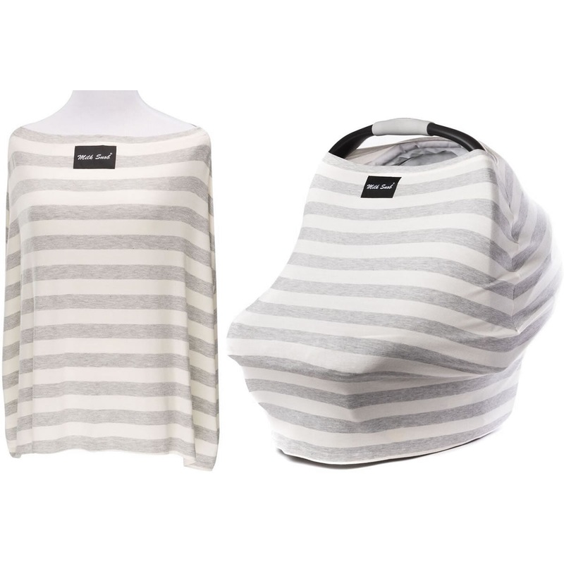 Milk Snob Infant Car Seat & Nursing Cover – Cream/Grey