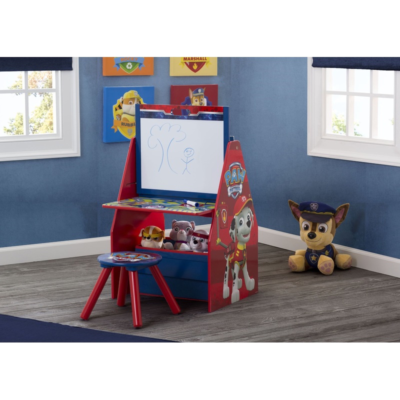 PAW Patrol Deluxe Kids Art Table – Easel, Desk, Stool, Toy Organizer