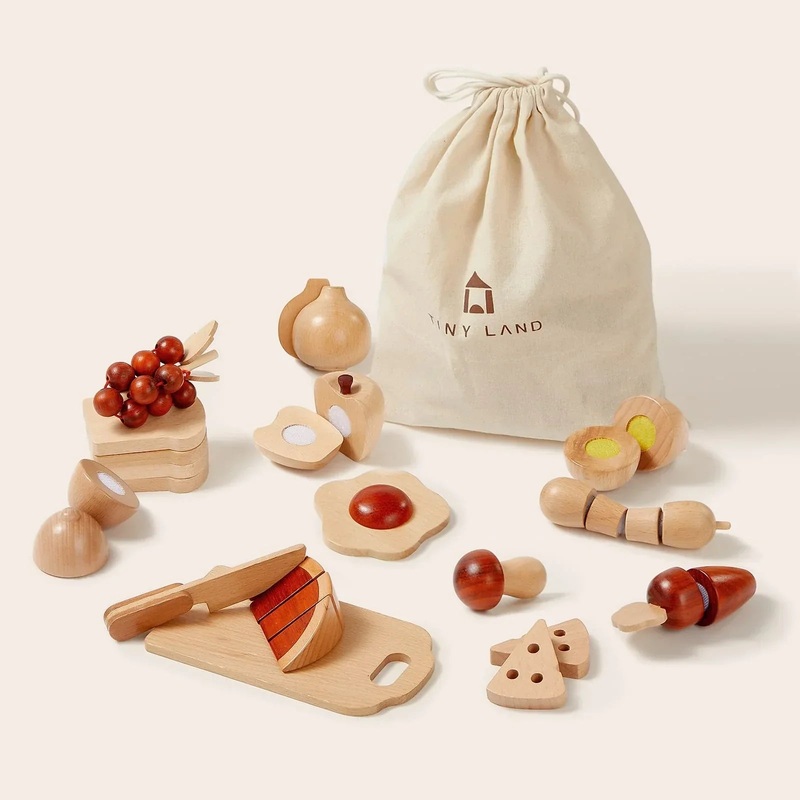 Tiny Land Wooden Cut and Play Food Toys