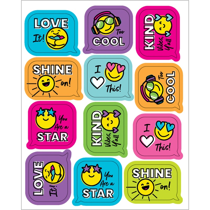 Kind Vibes Smiley Faces Shape Stickers