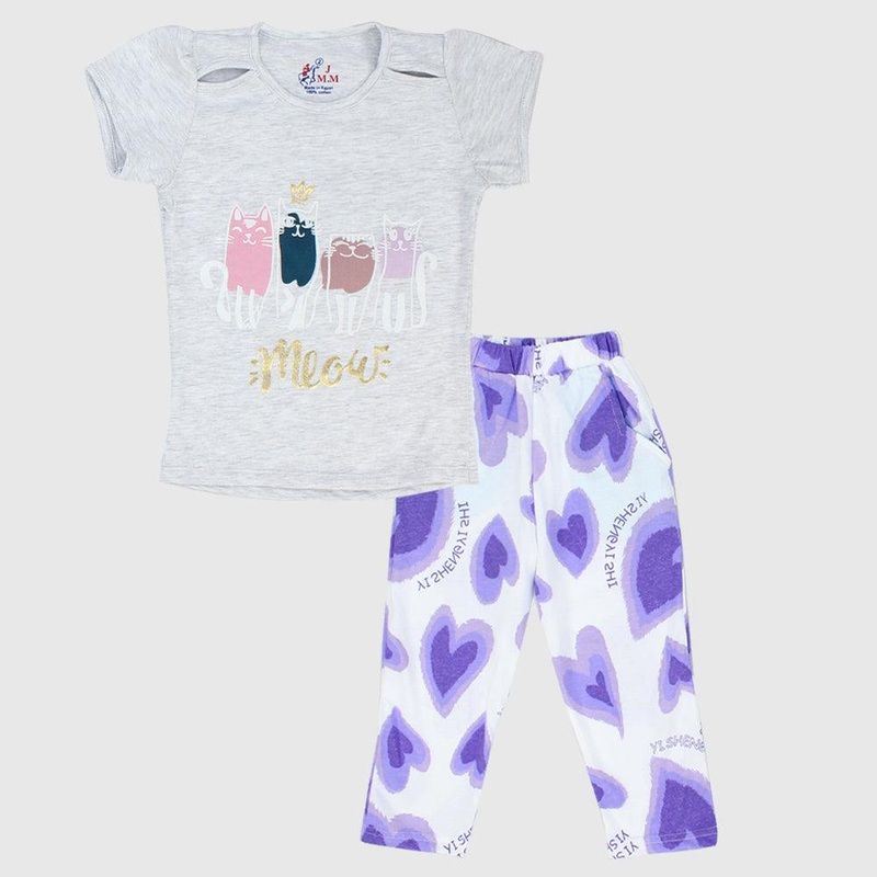 “Meow” Short-Sleeved Pajama