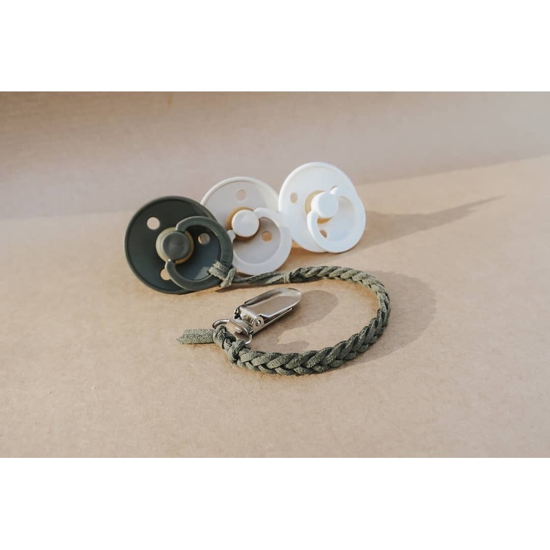 Vegan Leather Braided Pacifier Clip 3mm By Oh Dubidu