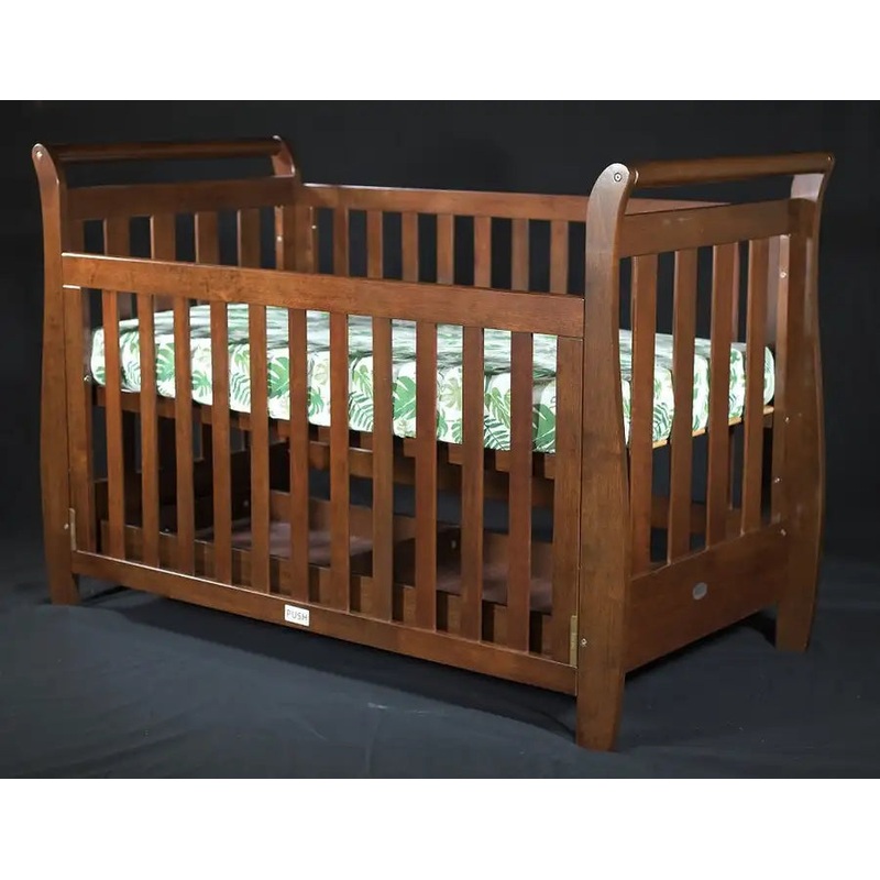 Kapai NOVA Wooden Drop Side Cot with Drawer – COFFEE