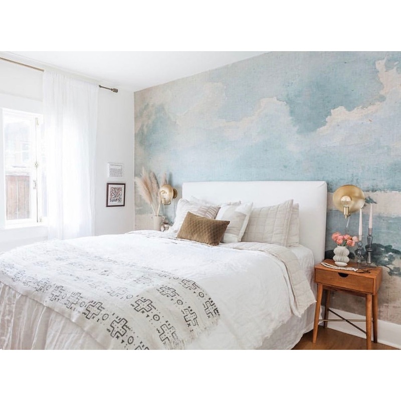 Watercolor Blue & Grey Cloud Wallpaper