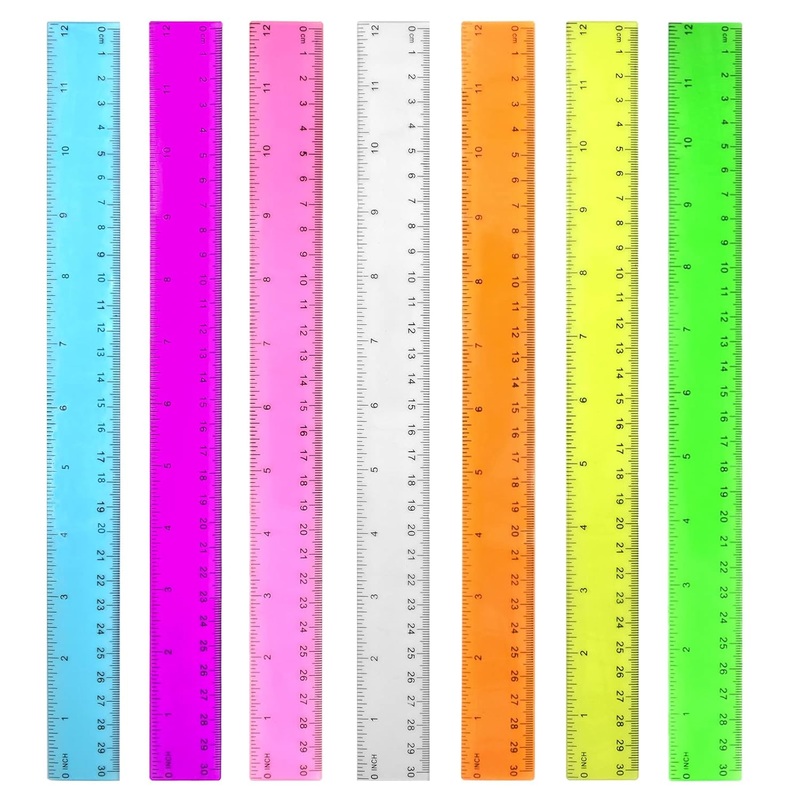 Color Transparent Ruler Plastic Rulers – Ruler 12 inch, Kids Ruler for School, Ruler  with Centimeters, Millimeter and Inches, Assorted Colors, Clear Rulers, 7 Pack  School Rulers