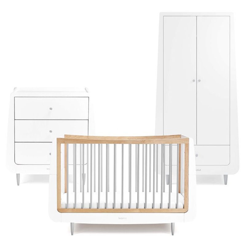 Snuzkot Skandi 3Pc Nursery Furniture Set – Grey