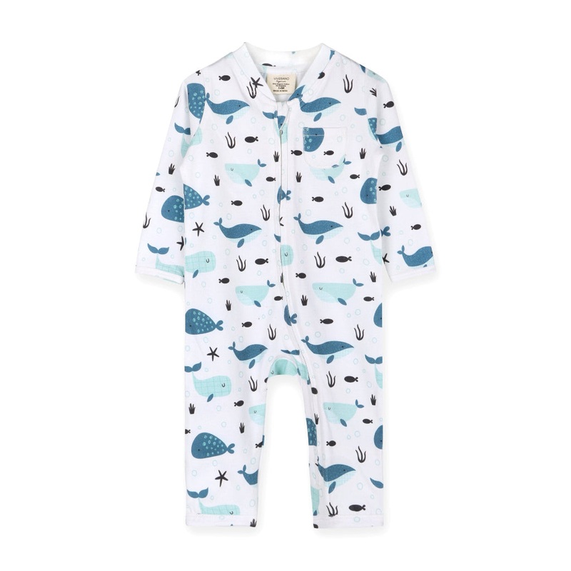 Zipper Baby Coverall Jumpsuit – Whales