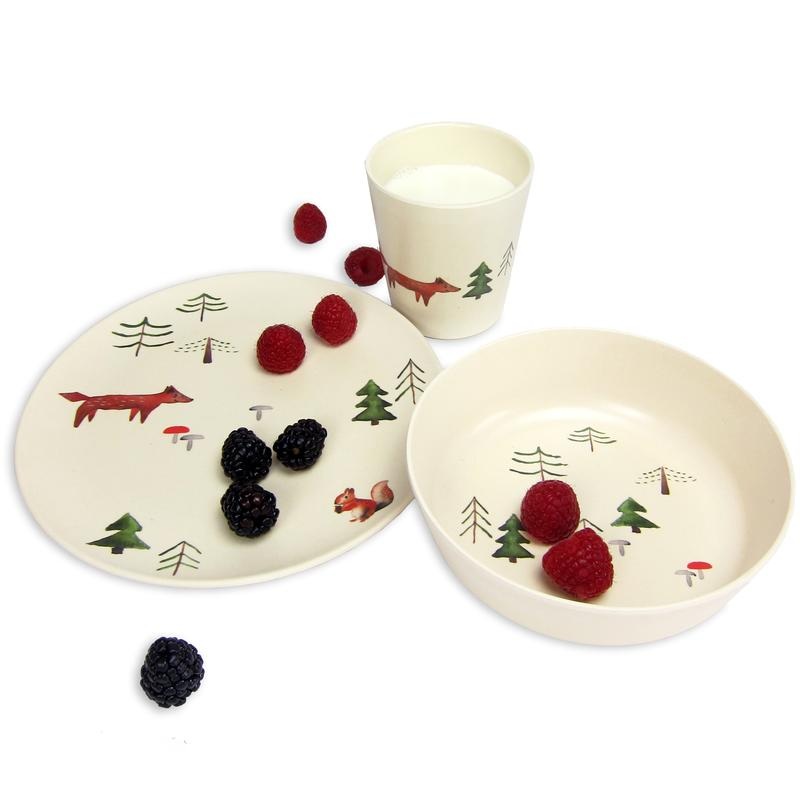 Forest Design Bamboo Tableware Set