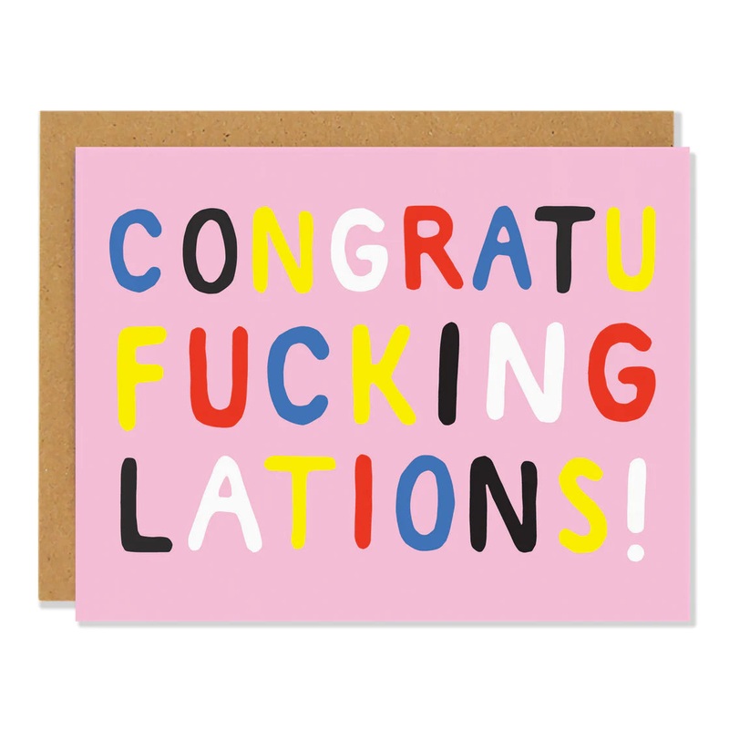 Badger and Burke Greeting Card- Congratufuckinglations!