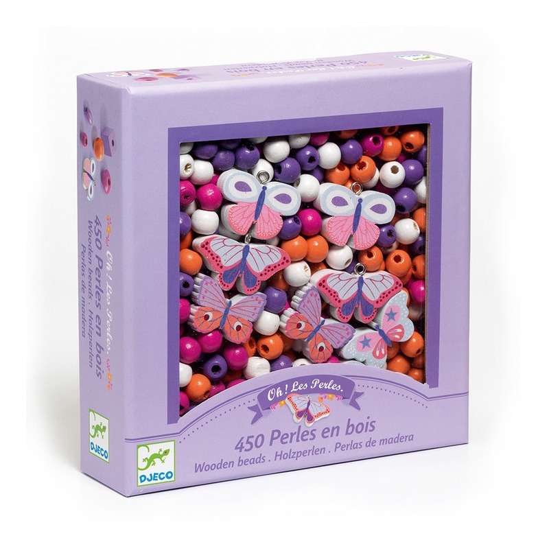 DJECO Butterflies Wooden Beads Needlework