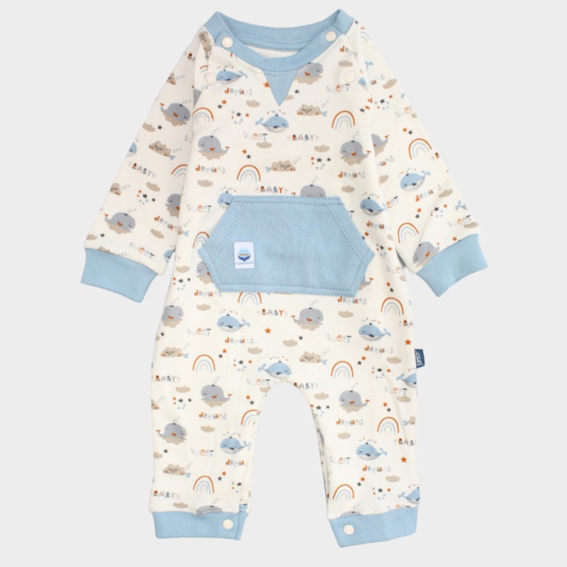 Little Whales Long-Sleeved Footless Onesie