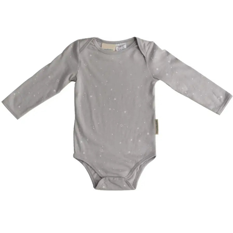 Woolbabe Long Sleeve Bodysuit – Pebble Stars