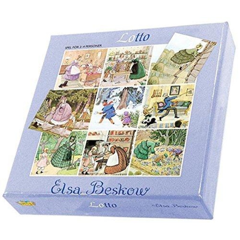 Hjelms Colorful Elsa Beskow Lotto Game (4 Cards – 36 Tiles)