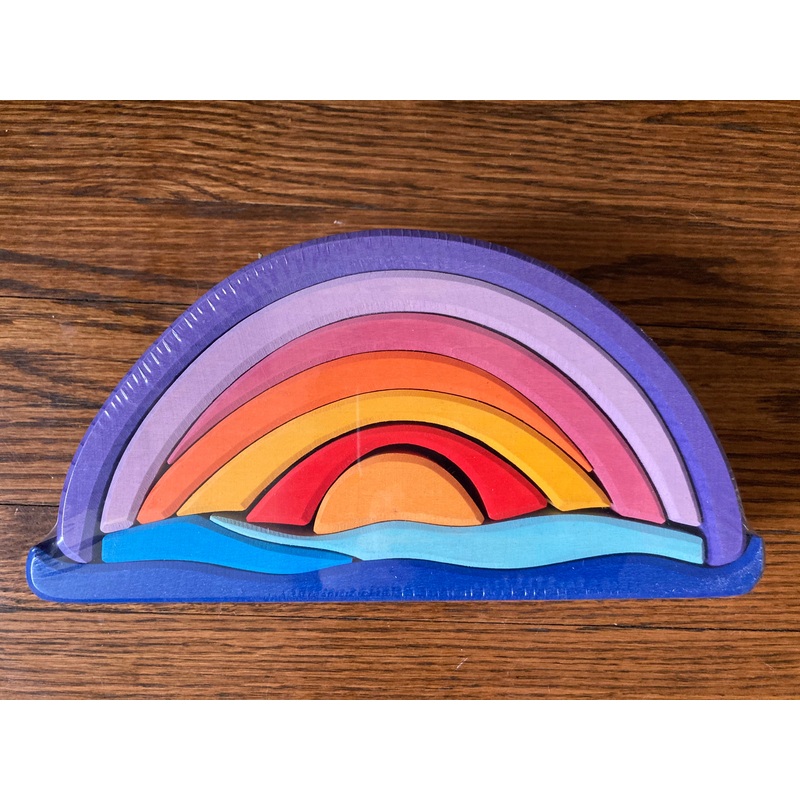 Wooden Toy – PURPLE SUNSET ARCH PUZZLE Set