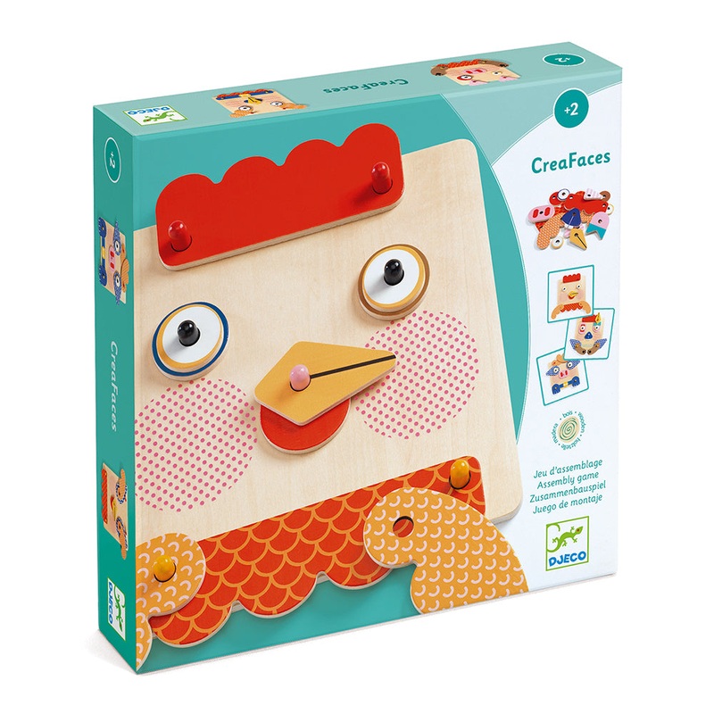 DJECO CreaFaces – Educational Wooden Games