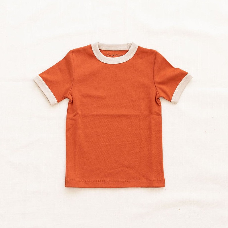 Retro Tee | Red Rock w/ Oatmeal Trim