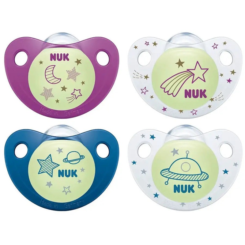 NUK *SILICONE * Glow in the Dark Pacifiers – Pack of 2