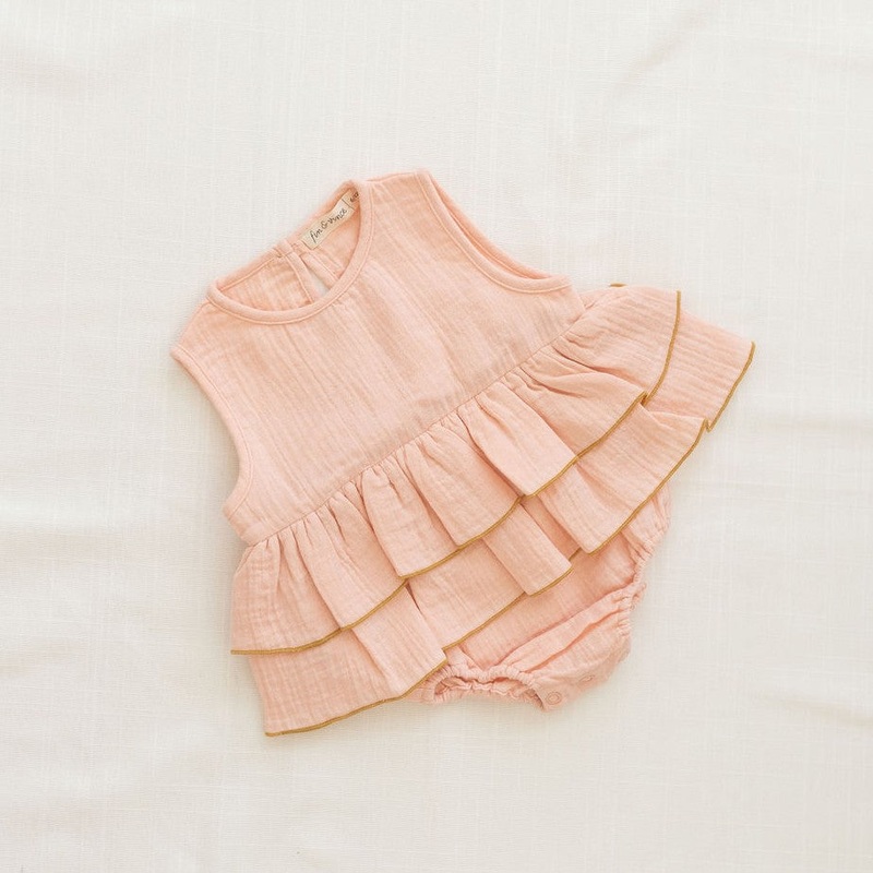 Ruffle Onesie | Peach