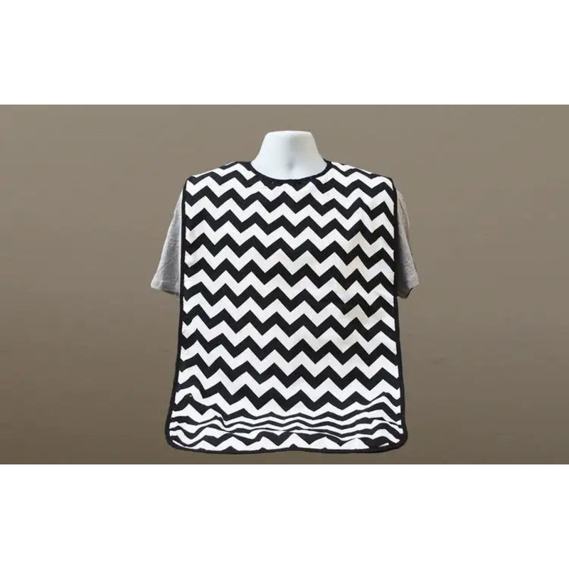 Brolly Sheets Waterproof Patterned Bib (Black Chevron)