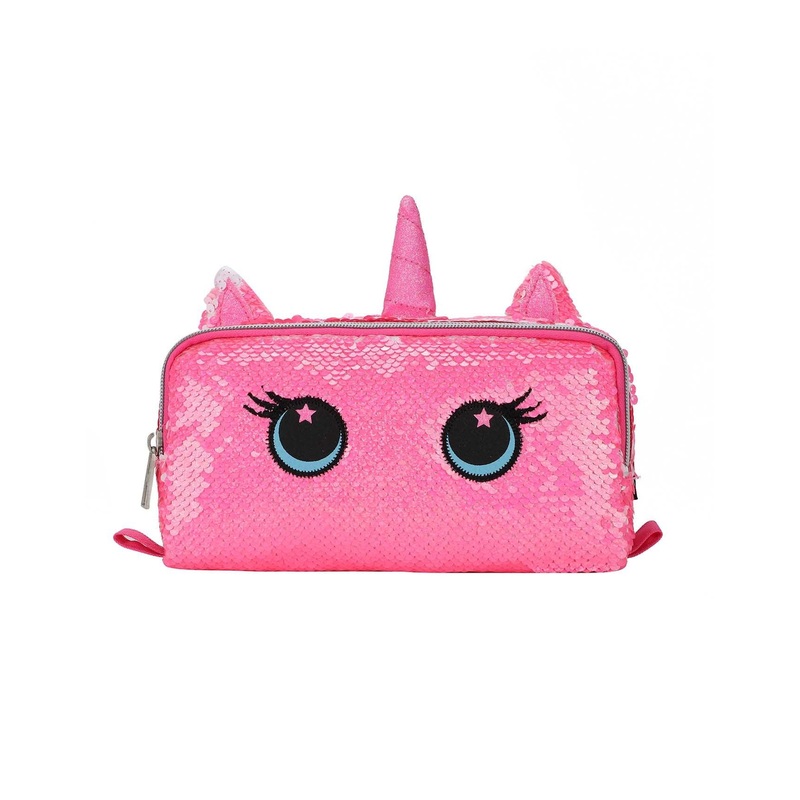 Cubs Cute Hot Pink Unicorn Sequin Pencil Case