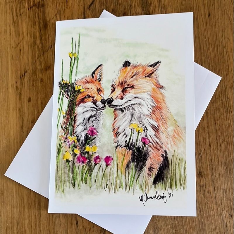Greeting Card – Art from the Heart MOTHER FOX LOVE