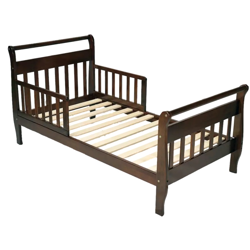 Kapai POPPY Wooden Toddler Bed with Railing – Coffee