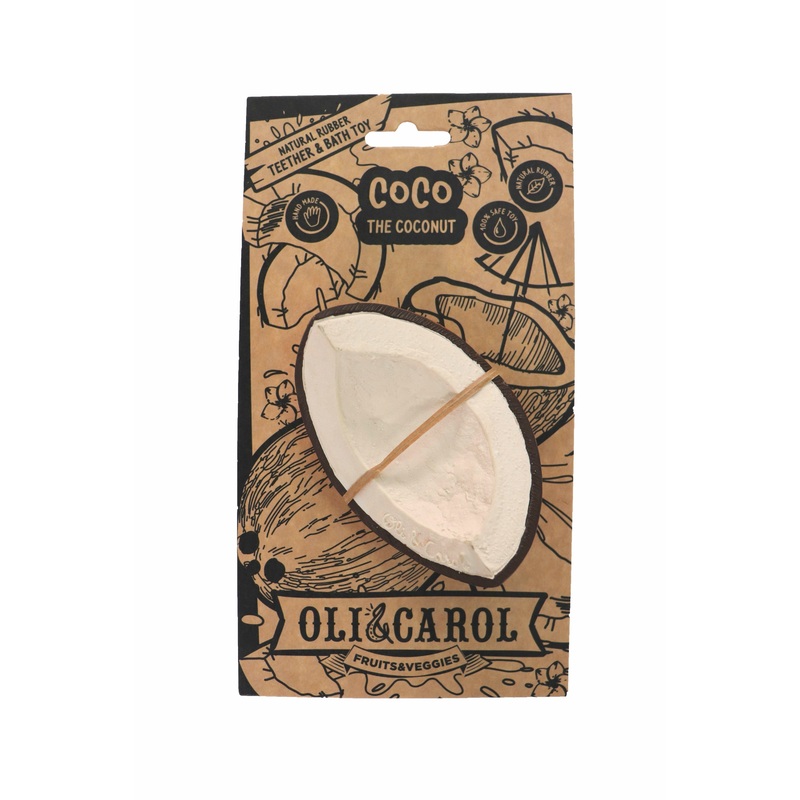 Coco the Coconut 100% Natural Rubber Teether by Oli & Carol
