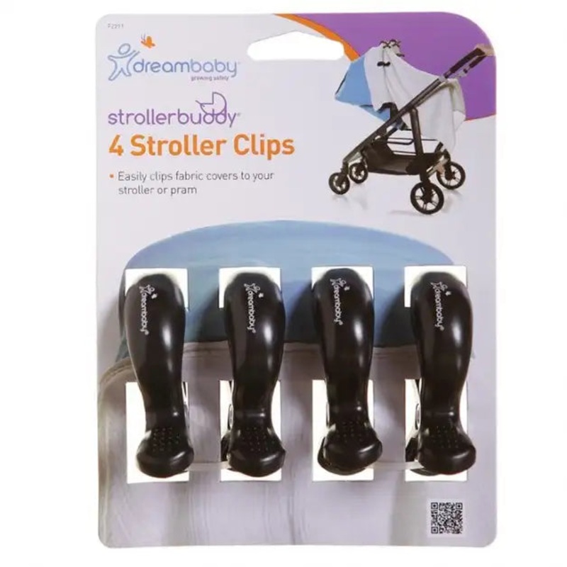 Dreambaby Strollerbuddy Stroller Clips – Black (4 Pack)