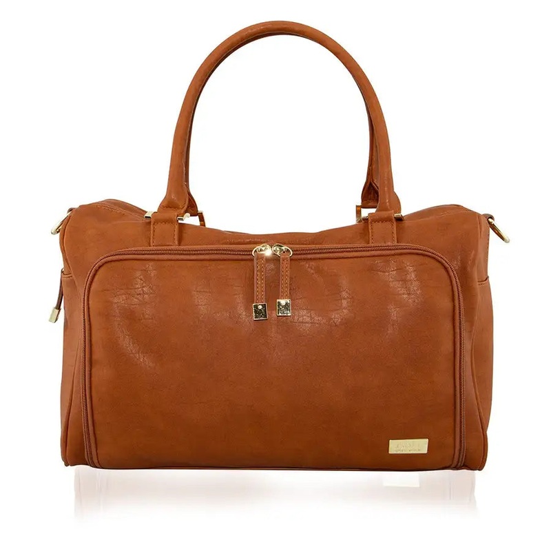 Isoki Double Zip Satchel AMBER TAN (SOK-6)