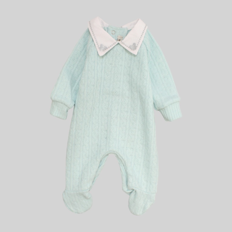 Plain Long-Sleeved Baby Footie