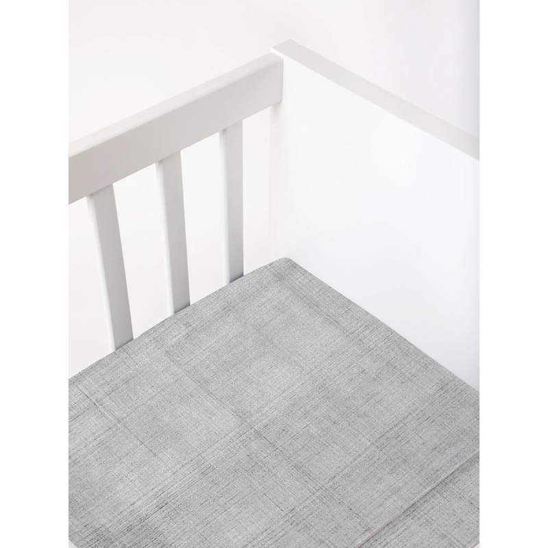 Grey Brushstroke Fitted Crib Sheet