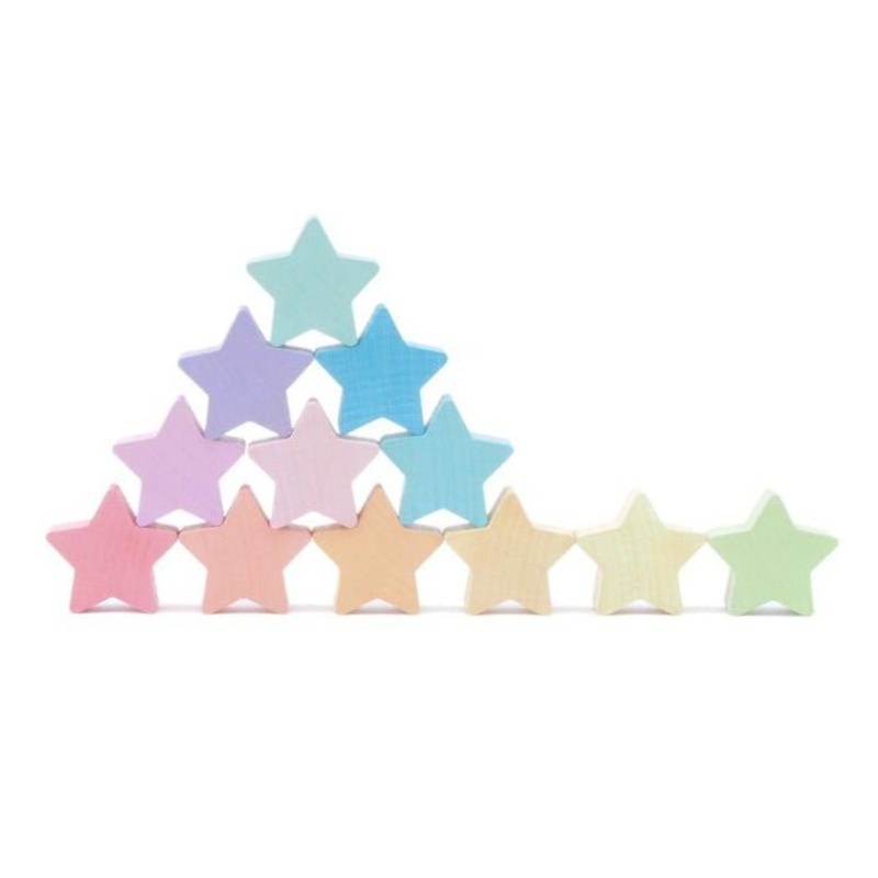Ocamora – Wooden Stars (Pastel – 12 pcs)
