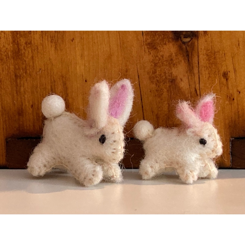Dollhouse Soft Toy – Wool Felted WHITE RABBIT (2 sizes)
