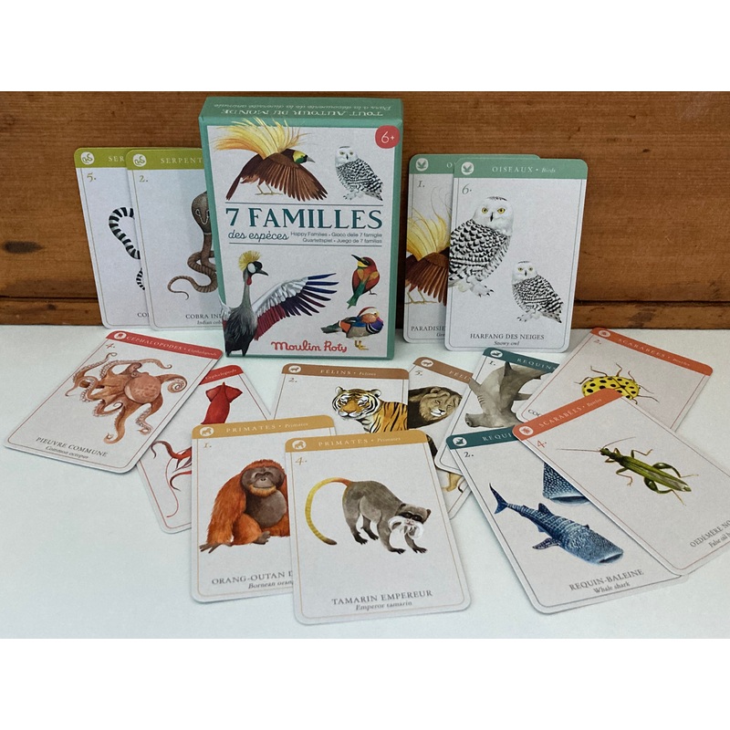 Educational Card Game – ANIMAL FAMILIES, in French & English!