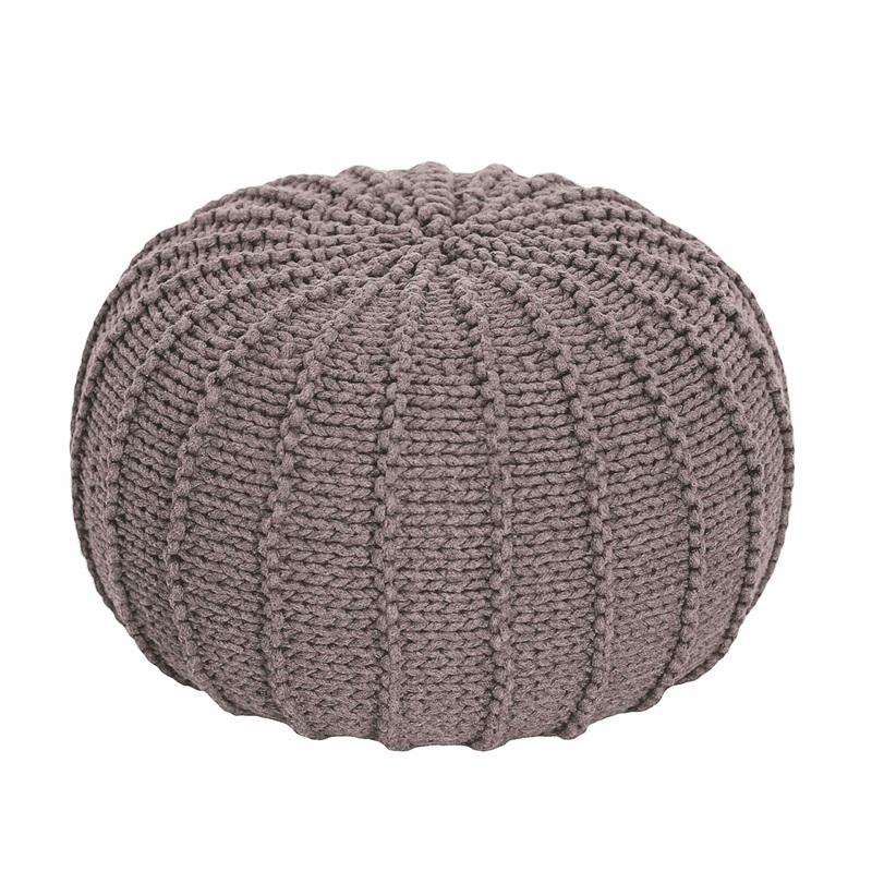 Knitted Pouffe, Small | MOCHA