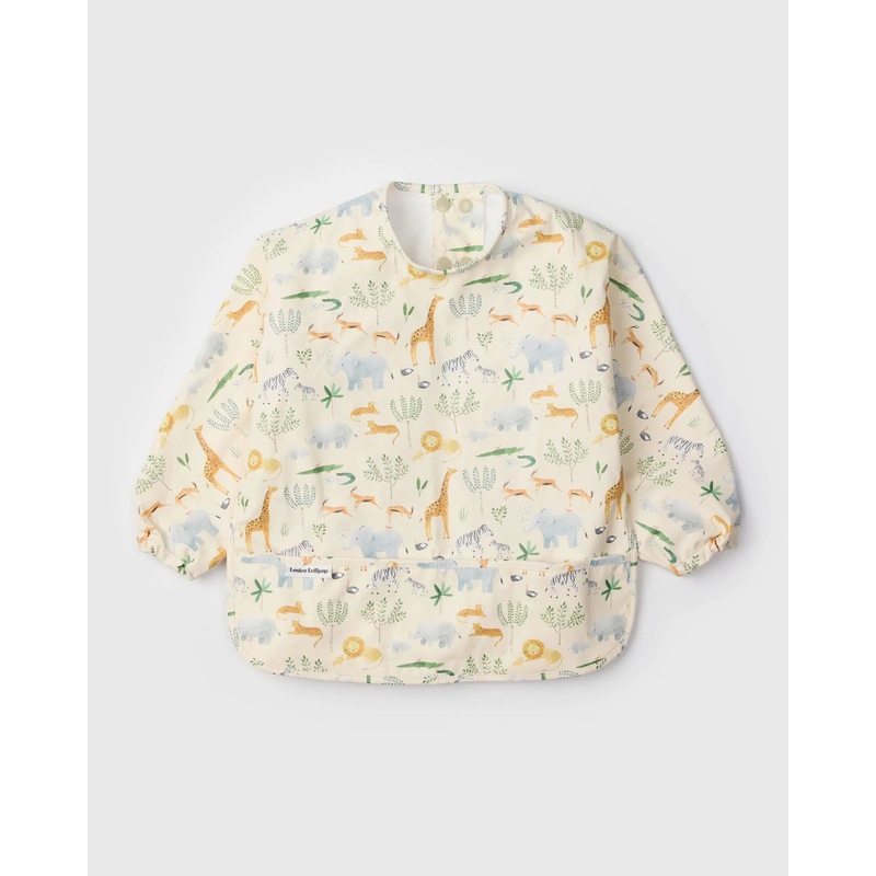 Loulou Lollipop Long Sleeved Bib | Safari